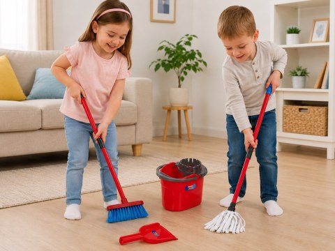Unogiochi Zestaw do sprzątania Vileda Pulizie dla dzieci Mop, wiadro, miotła ZA6730