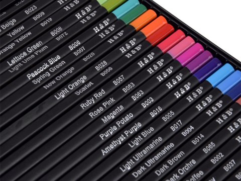 JOKOMISIADA Kredki Ołówkowe Black Edition 24 Kolory 3,3 mm + Metalowe etui AP0124