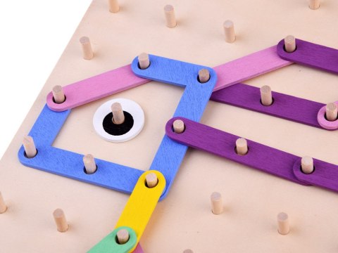 JOKOMISIADA Układanka montessori drewniane kolorowe patyczki tablica zmazywalna ZA4686