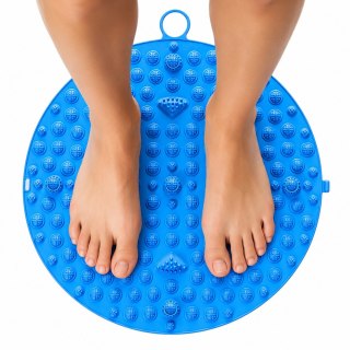LEAN Okrągła Mata Do Akupresury Stóp Masażer z Wypustkami Niebieska 33 cm