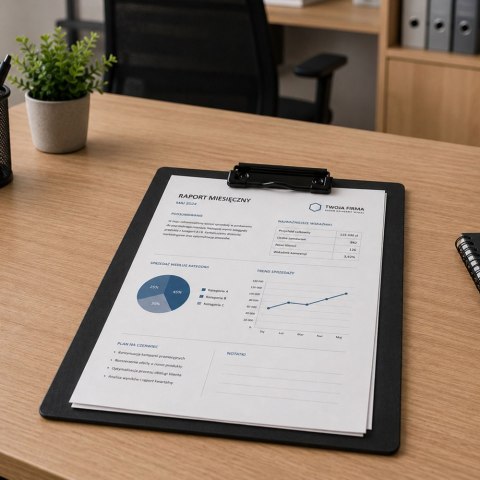LEAN Podkładka Deska z Klipem Do Pisania Na Dokumenty Biurowa A4 Czarna