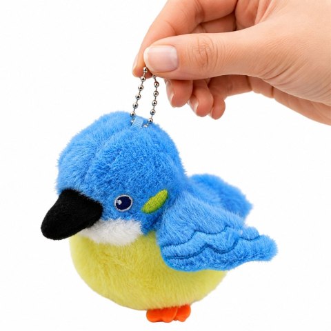 LEAN TOYS Pluszowy Ptaszek Maskotka Na Breloku z Zawieszką Niebieski 9 cm