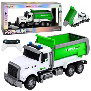 LEAN Toys Ciężarówka Wywrotka Zdalnie Sterowana RC Ruchoma Skrzynia Zielona 1:14