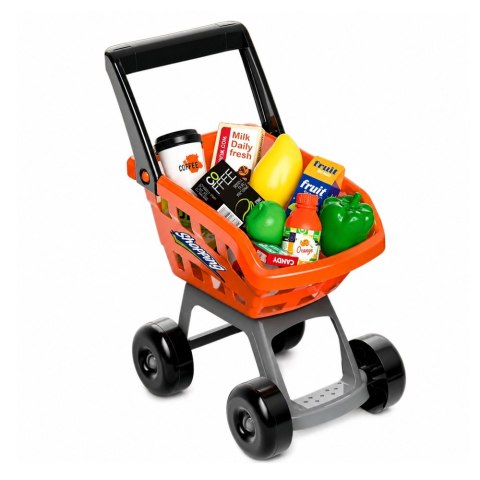 LEAN Toys Duży Supermarket Kasa Sklepowa Wózek Skaner Akcesoria Światła Dźwięki 60el.