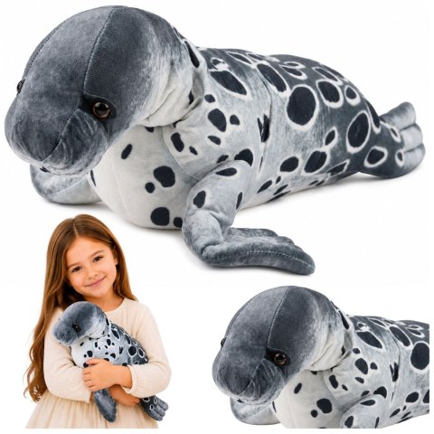 LEAN Toys Foka Pluszowa Maskotka Przytulanka Realistyczna Szara 50 cm