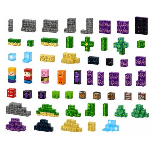LEAN Toys Klocki Magnetyczne Piksele Sześciany Kostki Pikselowy Świat 100 el.