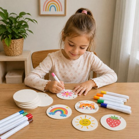 LEAN Toys Magiczny Papier Do Malowania 3D Krążki z Pulpy Drzewnej DIY 20 Szt. 6cm