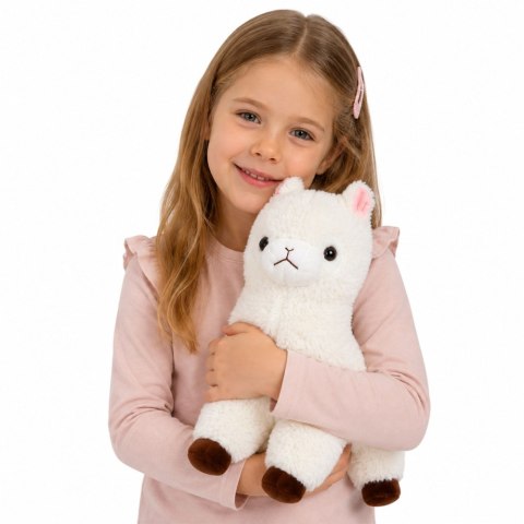 LEAN Toys Pluszowa Alpaka Lama Maskotka Przytulanka Miękkie Futerko Biała 38 cm