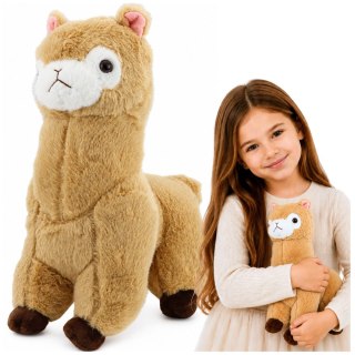 LEAN Toys Pluszowa Alpaka Lama Maskotka Przytulanka Miękkie Futerko Kremowa 28 cm