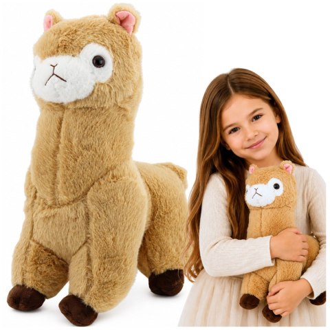 LEAN Toys Pluszowa Alpaka Lama Maskotka Przytulanka Miękkie Futerko Kremowa 38 cm