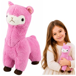 LEAN Toys Pluszowa Alpaka Lama Maskotka Przytulanka Miękkie Futerko Różowa 28 cm