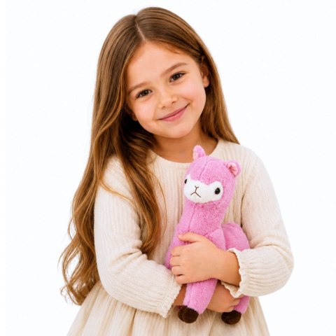 LEAN Toys Pluszowa Alpaka Lama Maskotka Przytulanka Miękkie Futerko Różowa 28 cm