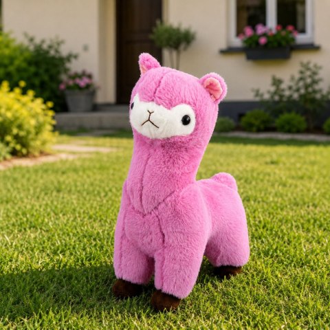 LEAN Toys Pluszowa Alpaka Lama Maskotka Przytulanka Miękkie Futerko Różowa 28 cm