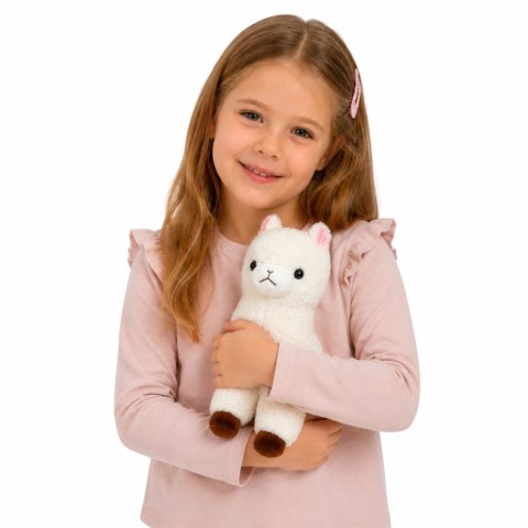 LEAN Toys Pluszowa Alpaka Maskotka Przytulanka Miękkie Futerko Biała 28 cm