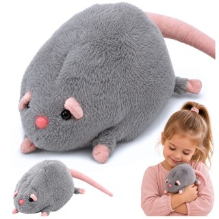 LEAN Toys Pluszowa Maskotka Przytulanka Szczur Z Długim Ogonem Szary 40 cm