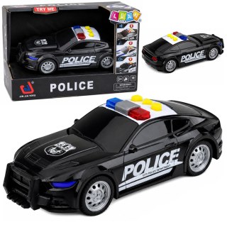 LEAN Toys Samochód Auto Policyjne Radiowóz Światła Dźwięki Czarny 1:32