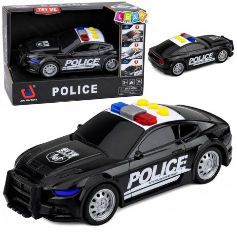LEAN Toys Samochód Auto Policyjne Radiowóz Światła Dźwięki Czarny 1:32