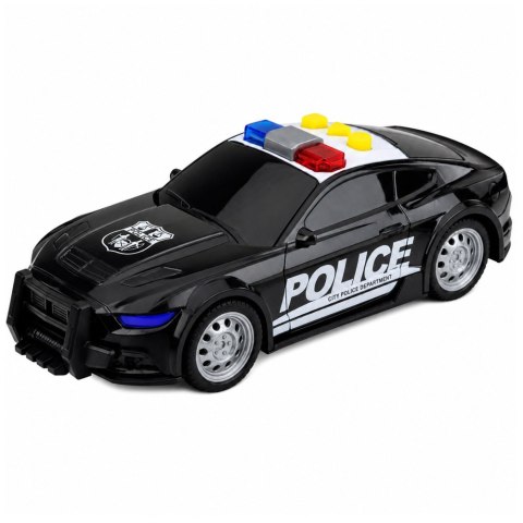 LEAN Toys Samochód Auto Policyjne Radiowóz Światła Dźwięki Czarny 1:32