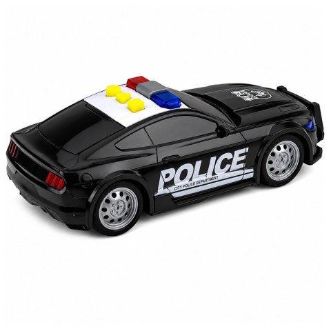 LEAN Toys Samochód Auto Policyjne Radiowóz Światła Dźwięki Czarny 1:32