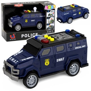 LEAN Toys Samochód Pojazd Jednostki Specjalnej SWAT Światła Dźwięki Granatowy 1:32