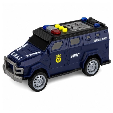 LEAN Toys Samochód Pojazd Jednostki Specjalnej SWAT Światła Dźwięki Granatowy 1:32