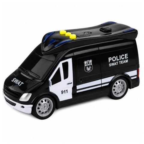 LEAN Toys Samochód Policyjny Jednostki Specjalnej SWAT Van Światła Dźwięki 1:32