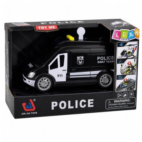 LEAN Toys Samochód Policyjny Jednostki Specjalnej SWAT Van Światła Dźwięki 1:32