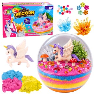 LEAN Toys Zestaw Doświadczalny Hodowla Kryształów Terrarium z Jednorożcem DIY Światła