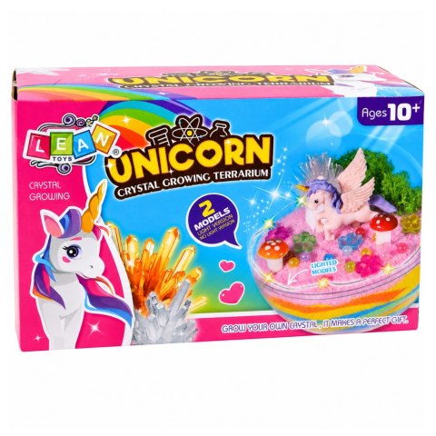 LEAN Toys Zestaw Doświadczalny Hodowla Kryształów Terrarium z Jednorożcem DIY Światła