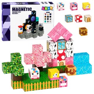 LEAN Toys Zestaw Klocki Magnetyczne Kostki Sześciany Piksele Jednorożce 3D 50 el.