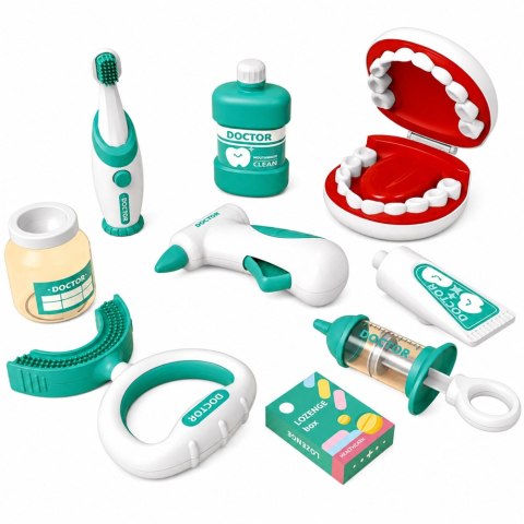 LEAN Toys Zestaw Małego Dentysty Stomatologa Szczoteczka z Wibracjami Niebieski 15el.