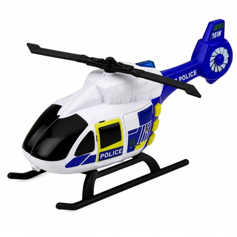 LEAN Toys Zestaw Policyjny Helikopter Motocykl Radiowóz Światła Dźwięki 1:32