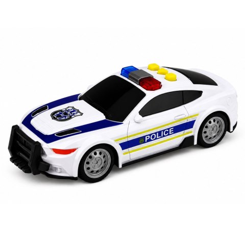 LEAN Toys Zestaw Policyjny Helikopter Motocykl Radiowóz Światła Dźwięki 1:32