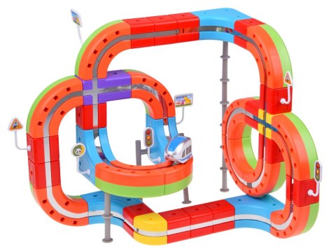JOKOMISIADA KLOCKI MAGNETYCZNE Tor magnetyczny dla pociągów - 135ele kolejka DIY ZA6330