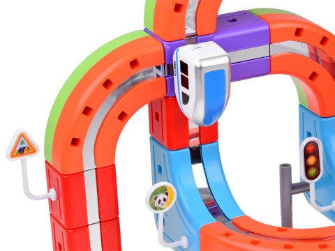 JOKOMISIADA KLOCKI MAGNETYCZNE Tor magnetyczny dla pociągów - 135ele kolejka DIY ZA6330