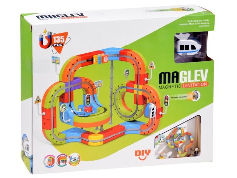 JOKOMISIADA KLOCKI MAGNETYCZNE Tor magnetyczny dla pociągów - 135ele kolejka DIY ZA6330