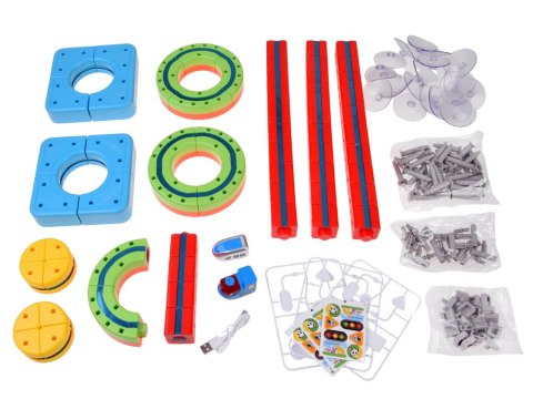 JOKOMISIADA KLOCKI MAGNETYCZNE Tor magnetyczny dla pociągów - 178ele kolejka DIY ZA6331