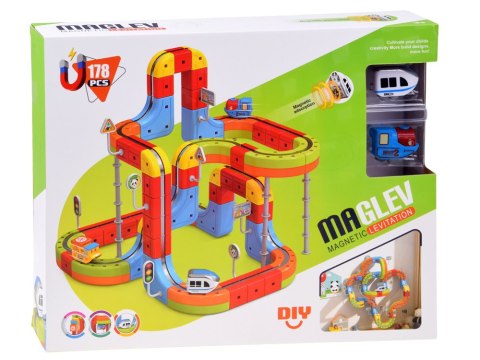 JOKOMISIADA KLOCKI MAGNETYCZNE Tor magnetyczny dla pociągów - 178ele kolejka DIY ZA6331