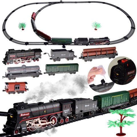 JOKOMISIADA Kolejka elektryczna pociąg 185x99cm dymi paruje efekt dźwiękowy RC0622