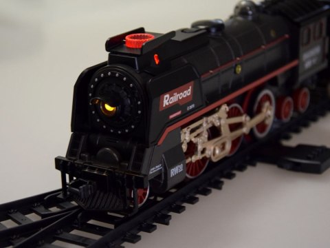 JOKOMISIADA Kolejka elektryczna pociąg 185x99cm dymi paruje efekt dźwiękowy RC0622