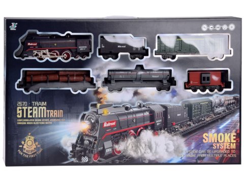 JOKOMISIADA Kolejka elektryczna pociąg 185x99cm dymi paruje efekt dźwiękowy RC0622
