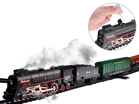JOKOMISIADA Kolejka elektryczna pociąg 185x99cm dymi paruje efekt dźwiękowy RC0622