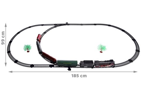 JOKOMISIADA Kolejka elektryczna pociąg 185x99cm dymi paruje efekt dźwiękowy RC0622