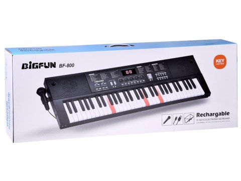 JOKOMISIADA Organy KEYBOARD KLASYCZNY 61-klawiszy w dotyku jak drewno + mikrofon IN0184