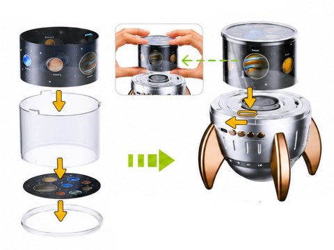 JOKOMISIADA Projektor Rzutnik Gwiazd Kosmos Rakieta Lampka Nocna Bluetooth ZA6314