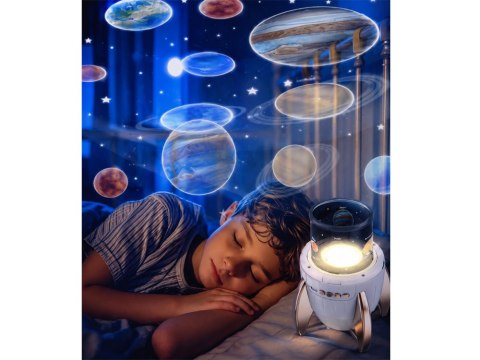 JOKOMISIADA Projektor Rzutnik Gwiazd Kosmos Rakieta Lampka Nocna Bluetooth ZA6314
