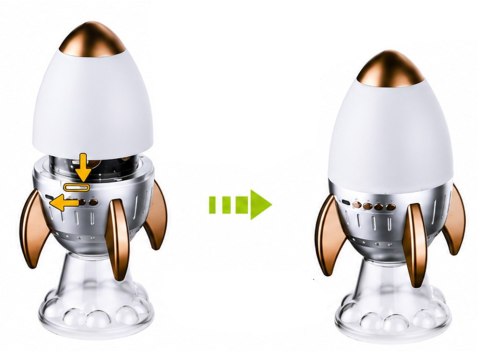 JOKOMISIADA Projektor Rzutnik Gwiazd Kosmos Rakieta Lampka Nocna Bluetooth ZA6314