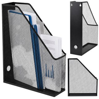 LEAN Metalowy Organizer Stojak Biurowy Na Dokumenty Teczki Pionowy Czarny A4