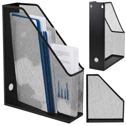 LEAN Metalowy Organizer Stojak Biurowy Na Dokumenty Teczki Pionowy Czarny A4