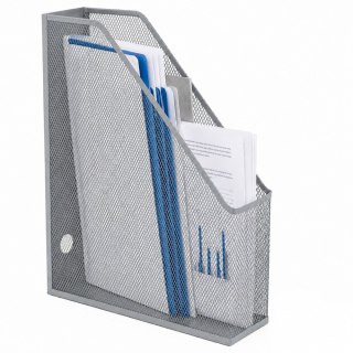 LEAN Metalowy Organizer Stojak Biurowy Na Dokumenty Teczki Pionowy Srebrny A4